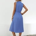 thumbnail image 4 of LYXSSBYX Summer Dresses for Women 2024 Fashion Women's Spring Summer and Casual One-shoulder Sleeveless Solid Color Dress, 4 of 7