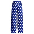 thumbnail image 4 of hoksml Women's Polka Dot Wide Leg Pants Fold Over Drawstring High Waist Casual Everyday Trousers, 4 of 6