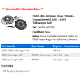 thumbnail image 2 of Clutch Kit - Includes Cylinder - Compatible with 2002 - 2005 Volkswagen Golf 2003 2004, 2 of 2