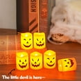 thumbnail image 5 of Dmlowu Halloween Led Candles, 6pcs Halloween Lights Flameless Candles, Scary Tea Lights Candles Battery Operated for Halloween Decorations Outdoor & Indoor, 2 inch Tea Pumpkin Lights, 5 of 9