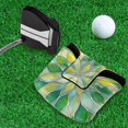 thumbnail image 5 of Haosy Yellow Green Floral Stained Glass Golf Mallet Putter Cover Strong Magnetic Leather Golf Club Headcover Closure, 5 of 7