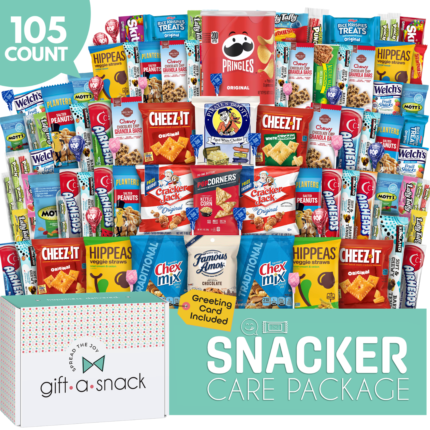 Gift A Snack Ultimate Snack Variety Pack Gift Box (105 Count) Chips, Cookies, Candy, Crackers - Snack Box Gift Basket