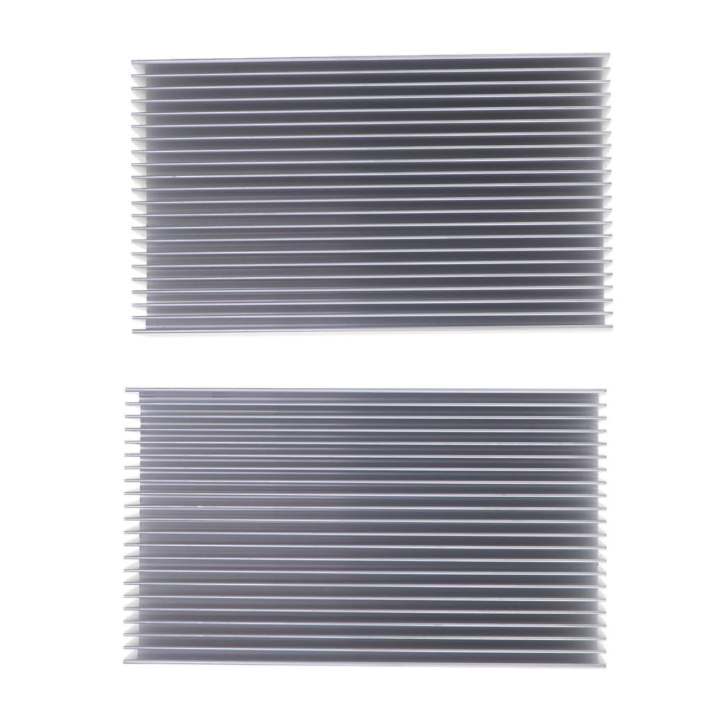 Pack of 2 Aluminum Chipset Heatsink Heat Diffuse Dissipation Cooling Fin 69x69x27mm Silver Tone