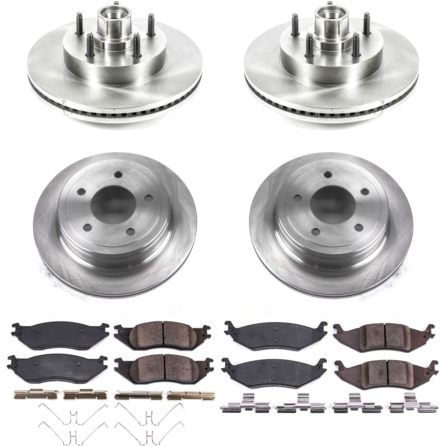 PowerStop Front and Rear Stock Replacement Brake Pad and Rotor Kit Fits: FORD Select Models KOE4021