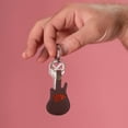 thumbnail image 4 of FENGGUIQU Compact Brown PU Guitar Pick Organizer Portable Storage Holder with Keychain Pendant, 4 of 6