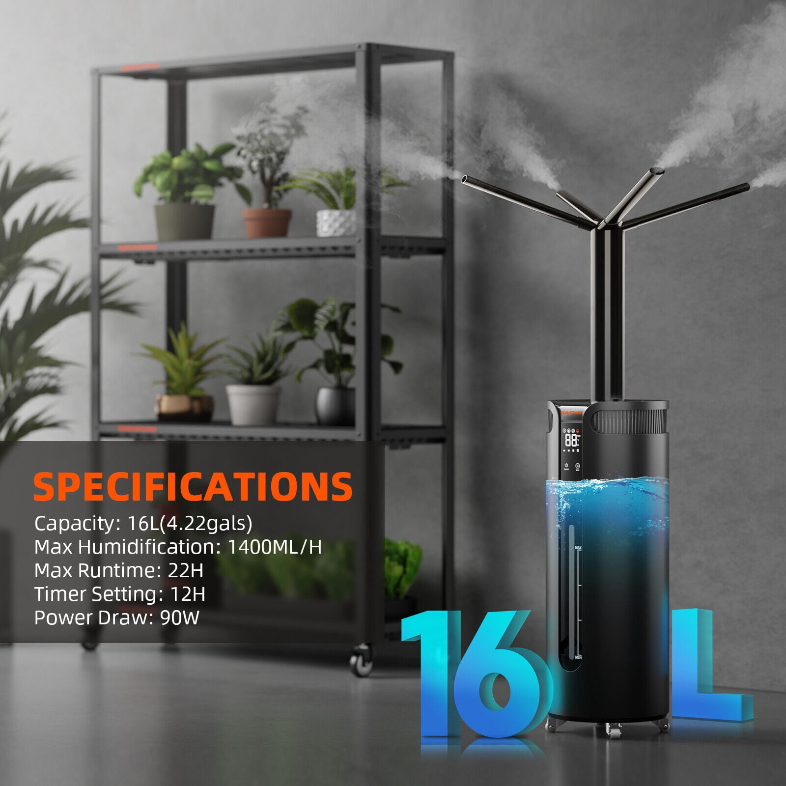 Spider Farmer 16L Air Humidifier Mist Purifier Indoor for Commercial Plant Grow