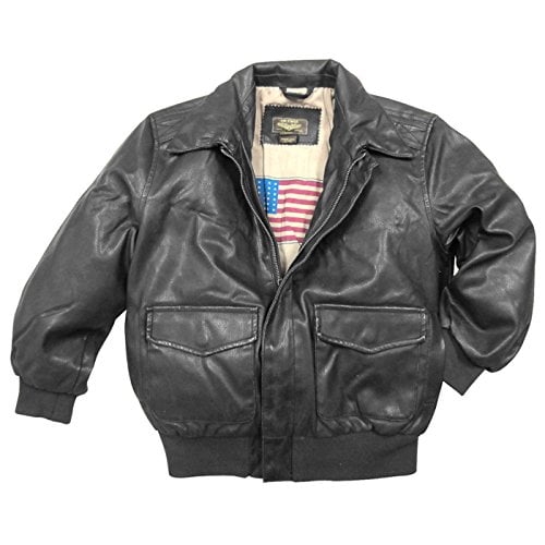Boys faux leather bomber jacket hot sale