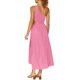 thumbnail image 5 of TRKIYQC vestidos largos acampanados para mujer 2022, verano sin mangas de un hombro fruncido Color sólido recorte de una pieza TRKIYQC casual, 5 of 6