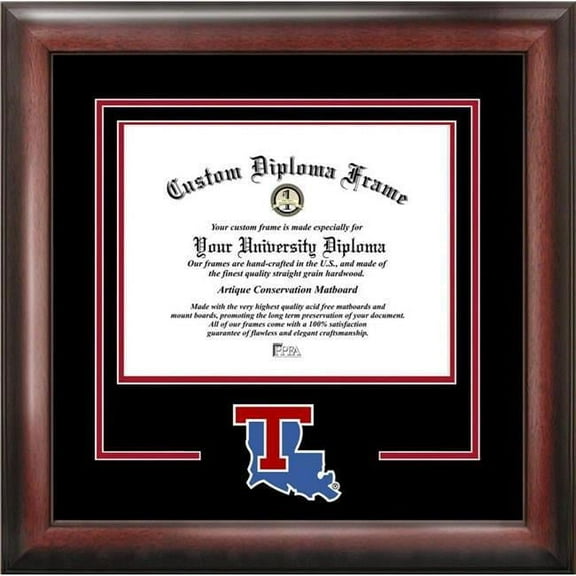 Campus Images LA988SD-1185 11 x 8.5 in. Louisiana Tech Bulldogs Spirit Diploma Frame - Satin Mahogany