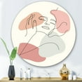 thumbnail image 2 of Designart 'Continuous One Line Portrait of Woman' Modern Circle Metal Wall Art 29x29 - Disc of 29, 2 of 5