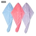 thumbnail image 1 of 3 Pack Microfiber Hair Towel Hair Drying Towels Turban Anti Frizz Absorbent & Soft Head Towel for Curly, 1 of 8