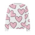 thumbnail image 4 of VALMASS Chandails en Molleton de la Saint-Valentin pour Femmes Graphique Manches Longues Col Rond Hauts Mode Décontractée Pull Ample Blouses (m, Blanc-E), 4 of 4
