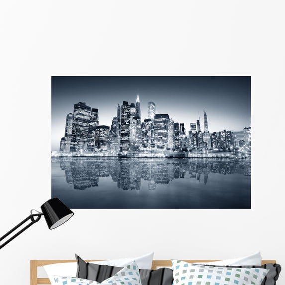 New York Manhattan Wall Mural by Wallmonkeys Peel and Stick Graphic (48 in W x 32 in H) WM49840