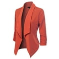 thumbnail image 3 of MixMatchy Women's Casual Work Solid Open Front 3/4 Sleeve Blazer Jacket with Plus Size, 3 of 4