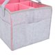 thumbnail image 4 of Organizador De Pañales Para Bebé, Múltiples Compartimentos, Bolso De Mamá, Soporte De Maquillaje De Viaje De Fieltro, Gris Claro Y Rosa, 4 of 7