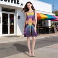 thumbnail image 5 of FORMRS Summer Dress for Women Loose U Neck Sleeveless Midi Beach Sundresses with Pockets, Neon Road, 5 of 8