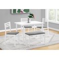 thumbnail image 1 of Monarch Specialties Dining Set, 5pcs Set, 40" Rectangular, Kitchen, Small, White Metal And Laminate, Grey Fabric, Contemporary, Modern, 1 of 4