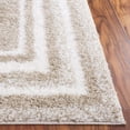 thumbnail image 4 of SAFAVIEH Border & Stripe Hyram Bordered Shag Area Rug, Beige/Ivory, 8' x 10', 4 of 8