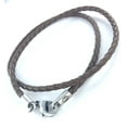 thumbnail image 2 of BICO AUSTRALIA JEWELRY - 22" BROWN BRAIDED PVC LEATHER NECKLACE - Thin Width - 2mm (0.08 inch) - Lobster Clasp, 2 of 6