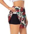 thumbnail image 3 of Lsque Chicken Printed Women's Running Shorts with Liner Pockets,Elastic Quick Dry Workout Athletic Gym Yoga Shorts,Womens High Waist Shorts-X-Large, 3 of 9
