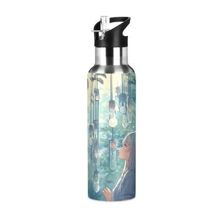 

Sports Bottle，Wind Chimes Girl10.8 ×2.8 The Inside of The Kettle Is Made of Food Grade 304 Stainless Steel