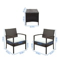 thumbnail image 5 of Seizeen Outdoor Chairs Set for Patio, 3 PCS Rattan Conversation Set W/2 Arm Chairs & 1 Table, PE Wicker Sofa Set Clearance Patio Furniture, Garden Pool Porch Deck Cushioned Table Set for 2, 5 of 13