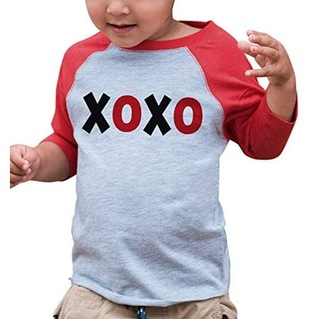 

Kids XOXO Happy Valentine s Day Red Raglan - 5