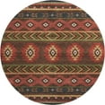 thumbnail image 2 of Addison Rugs Mayfield Washable Southwest Aztec Brown Round Rug, 8' x 8', 2 of 5