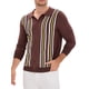 thumbnail image 4 of Camisas de polo de punto de manga larga para hombre con botones y estampado L marrón, 4 of 6