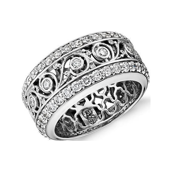 0.60 Carat Round Shape Genuine Diamond Beautiful Eternity Band for Wedding Solid 950 Platinum Size 7