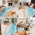 thumbnail image 6 of Summer Cyan Washable Living Room Rugs 5'x7', Teal Beach Scenery Seaside Starfish Coastal Low Pile Throw Large Area Rugs Non-Slip Sturdy Edge Binding Carpet for Dining Room Bedside Kitchen, 6 of 9