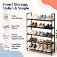 thumbnail image 3 of RLBOFLSOT 5-Tier Stackable Shoe Rack, 29.9" Metal Shoe Organizer for Closet, Entryway, Dorm, Garage, Black, 3 of 7