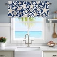 thumbnail image 5 of Window Valance for Kitchen,Summer Ocean Starfish Rod Pocket Curtain Valances Short Curtains Drapes Panel,Conch Shell on Blue Window Treatment Topper for Living Room Bathroom Bedroom Home Decor, 5 of 9
