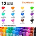 thumbnail image 2 of Marcadores de puntos Shuttle Art, paquete de 60, 12 colores, lavables, 2 of 8