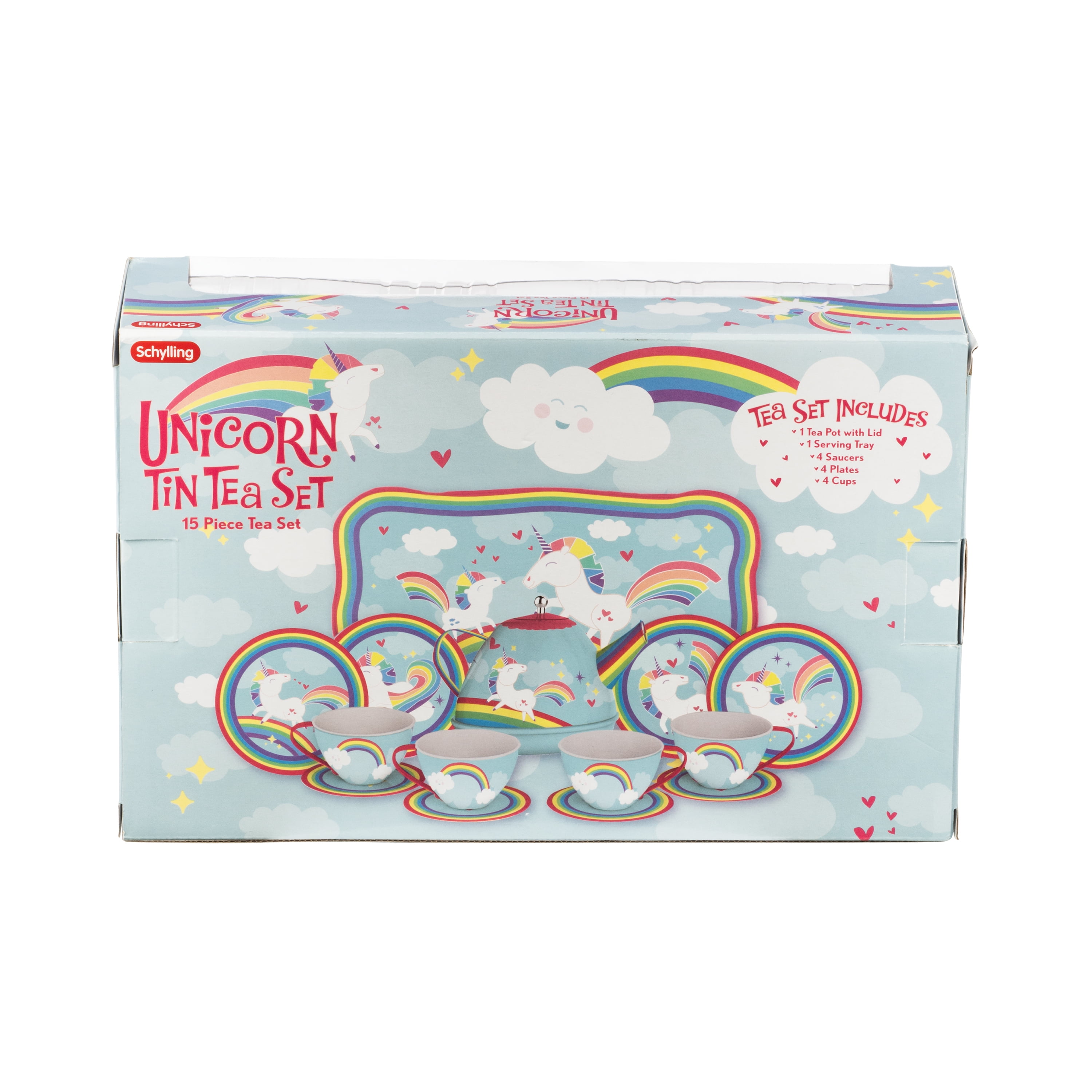 schylling unicorn tin tea set