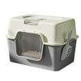thumbnail image 6 of Plastic Litter Box Cats Rabbits Odor Control Not Smooth Surfaces Enclosed Litter Container Pans, 6 of 8