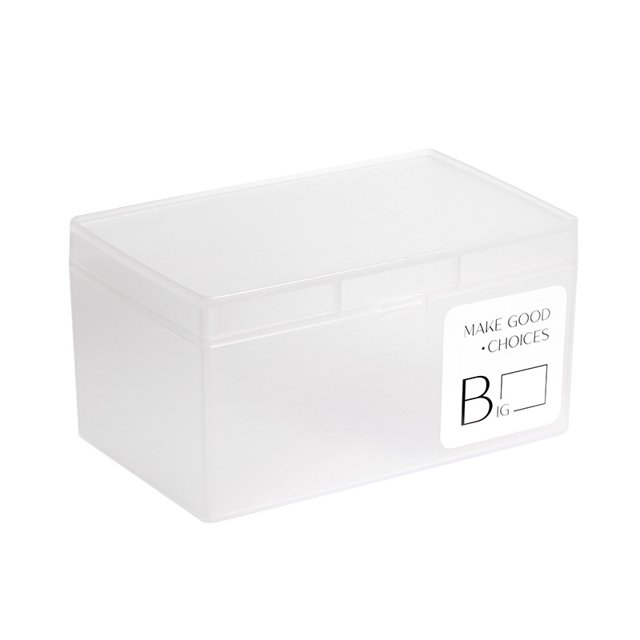 Caja de almacenamiento de tarjetas con hebilla transparente esmerilada con tapa Caja de clasificación de artículos pequeños para agujas e hilos