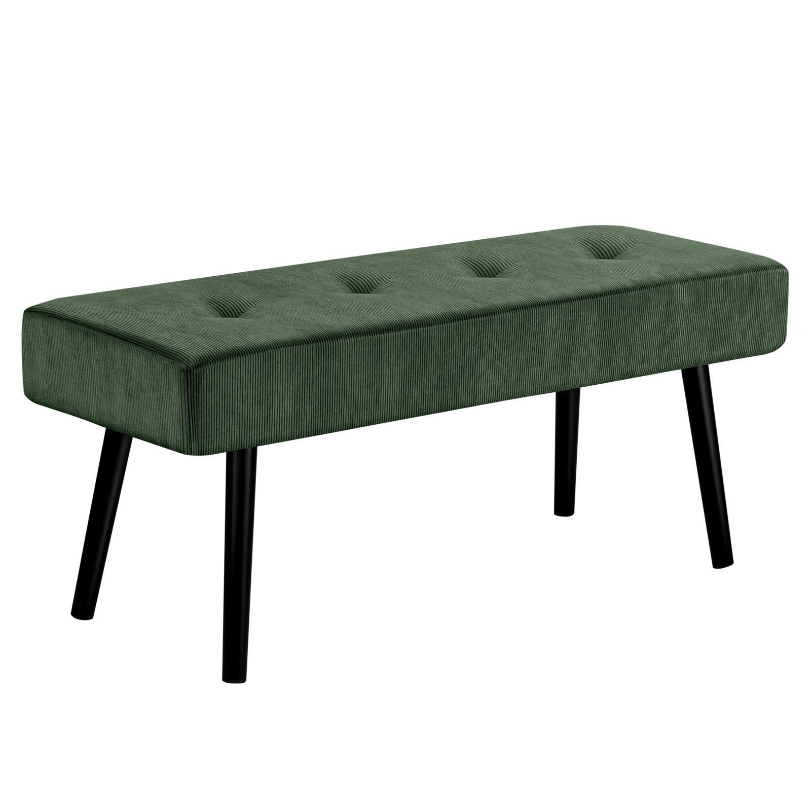 Kithkasa Entryway Bench, Modern Ottoman Corduroy Bench for Living Room,Bedroom,Foyer,Green