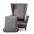 thumbnail image 2 of CJC Wingback Chair Slipcover, 2-Piece Stretch Wing Back Chair Cover with Cushion Cover, Armchair Covers Furniture Protector for Living Room Bedroom (Dark Gray), 2 of 10