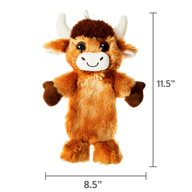 Vibrant Life Cozy Buddy 11.5 inch Longhorn Cow Squeaky Plush Dog Toy Walmart