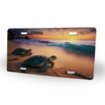 thumbnail image 2 of Yehwow Sea Turtle Sunrise on Pink Beach Metal Car Plate Aluminum License Plate, 2 of 6