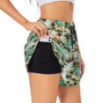 thumbnail image 1 of Balery Colorful Hawaii Palms Pantalones cortos deportivos para mujer con forro y dos bolsillos, elásticos, para entrenamiento, gimnasio, yoga-XX-Large, 1 of 7