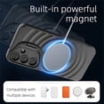 thumbnail image 2 of Allytechgroup Magnetic Case for Samsung Galaxy S25, Ripple Design Back Cover Compatible with Magsafe & Accessories Shockproof Camera Lens Kickstand Phone Case for Women Men, Gray, 2 of 6