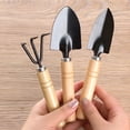 thumbnail image 3 of EXLEAF 2026 New Mini Garden Tool Set,3 Portable Mini Gardening Kit Including Hand Shovel,Transplant Shovel,Cultivator Hand Rake with Soft Wood Non-Slip Handle, 3 of 6
