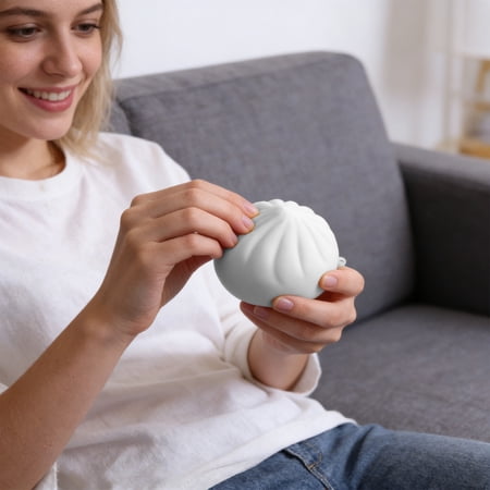 strola Toys Slow Rise squeezable Toys Super Soft Sensory Fidget Pack Non-Toxic Food Grade Silicone Stress Reliever Creamy Texture Anxiety Relief for Ki-ds Adults Office Desk White