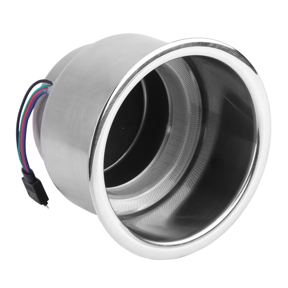 Porte-gobelet en Acier Inoxydable LED RGB avec T/él/écommande pour Camion de Camping-car Marin
