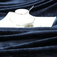 thumbnail image 5 of PiccoCasa Flannel Fleece Blanket Soft Warm Wide Hemmed Twin XL Navy Blue, 5 of 8