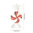 thumbnail image 3 of Luoshdecor Christmas Candy Ornament, Large Red White Stripe Candy Cake Festive Holiday Hanging Decoration for Tree Party Decor 12.2 in, 3 of 6