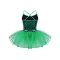 thumbnail image 2 of Aislor Girls Sequins Mermaid Costume Criss Cross Back Fishscale Leotard Tutu Ballet Dress Princess 3-10 Green 6, 2 of 7