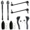 Detroit Axle - Front Sway Bar Links Tie Rods w/Steering Rack Boots Replacement for 2007-2012 Nissan